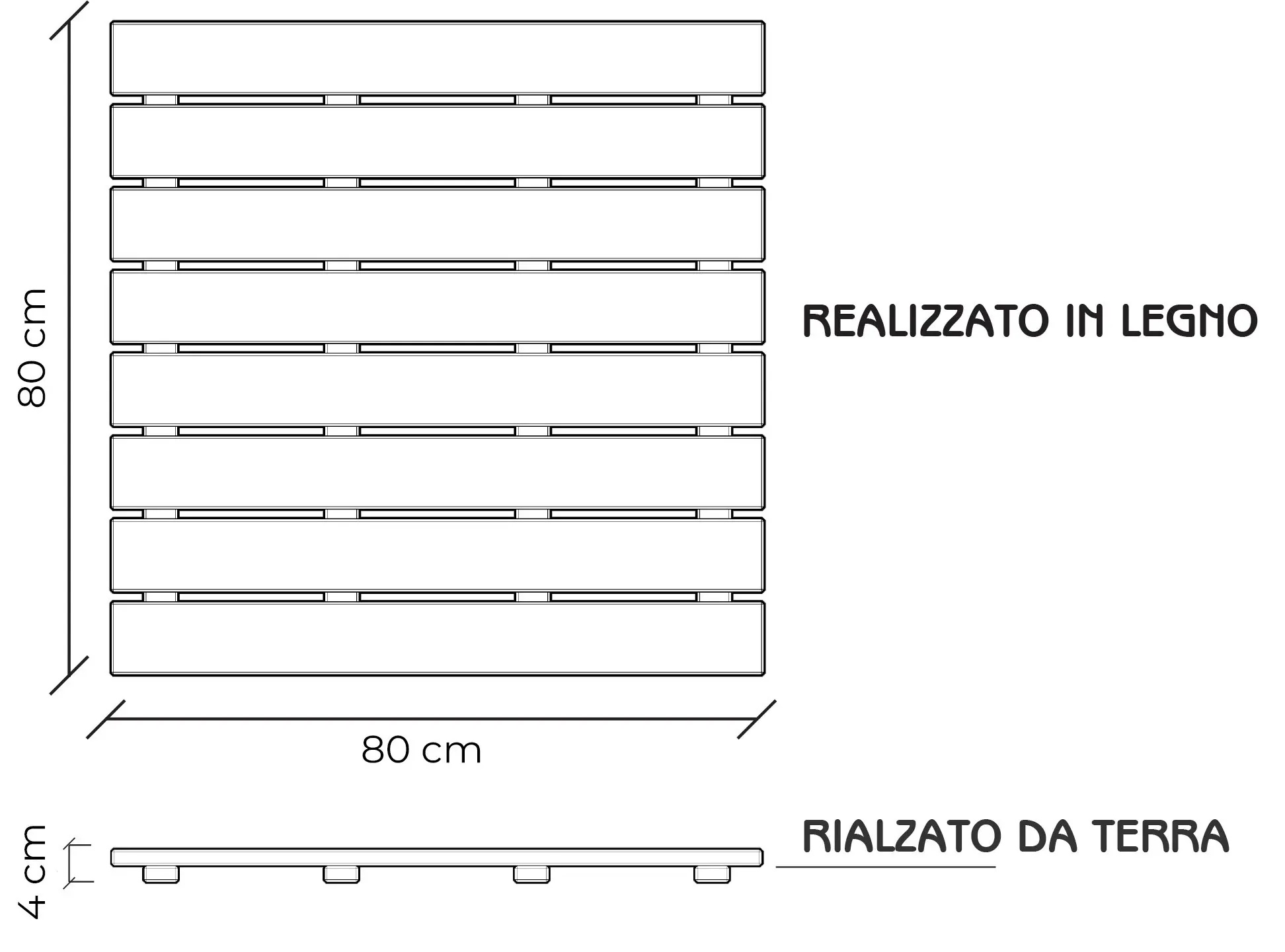 Piatto doccia in legno di pino